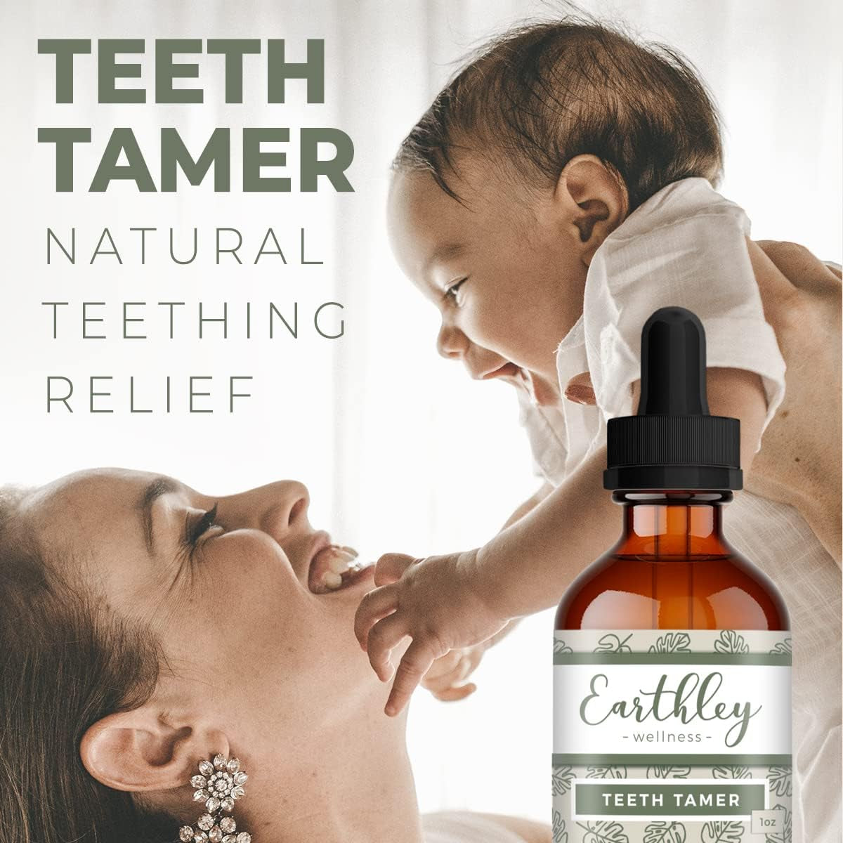 Teeth Tamer, Teething Relief for Babies & Kids, Soothes Drooling, Gum Discomfort & Irritability, Organic Herbal Formula, Essential Oil Free, Alcohol-Free & Sugar-Free (1.69 Oz)