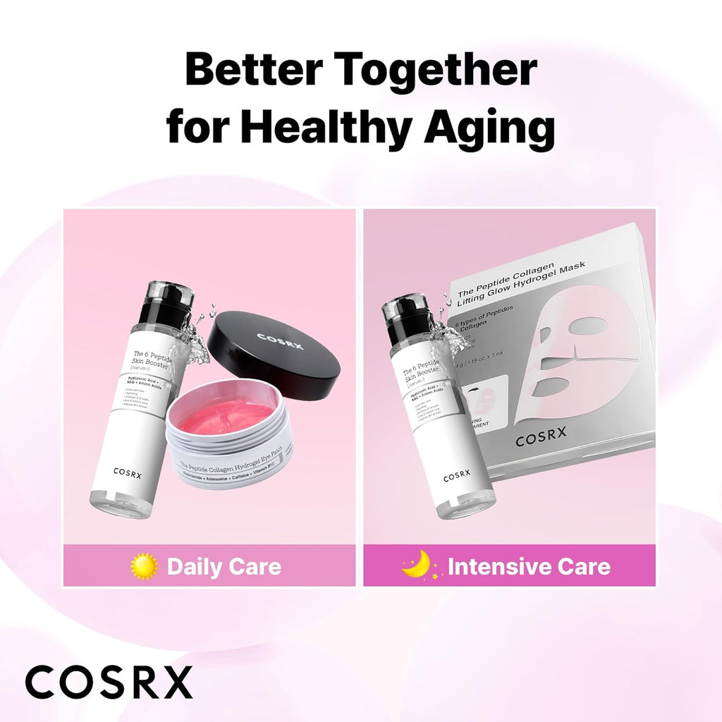 6X Peptide Collagen Skin Booster Toner Serum for Dull & Uneven Skin, Preps Skin with Copper Peptides, Ghk-Cu, Skin Renewal Boosting Facial Essence, Korean Skin Care, 5.07 Fl.Oz