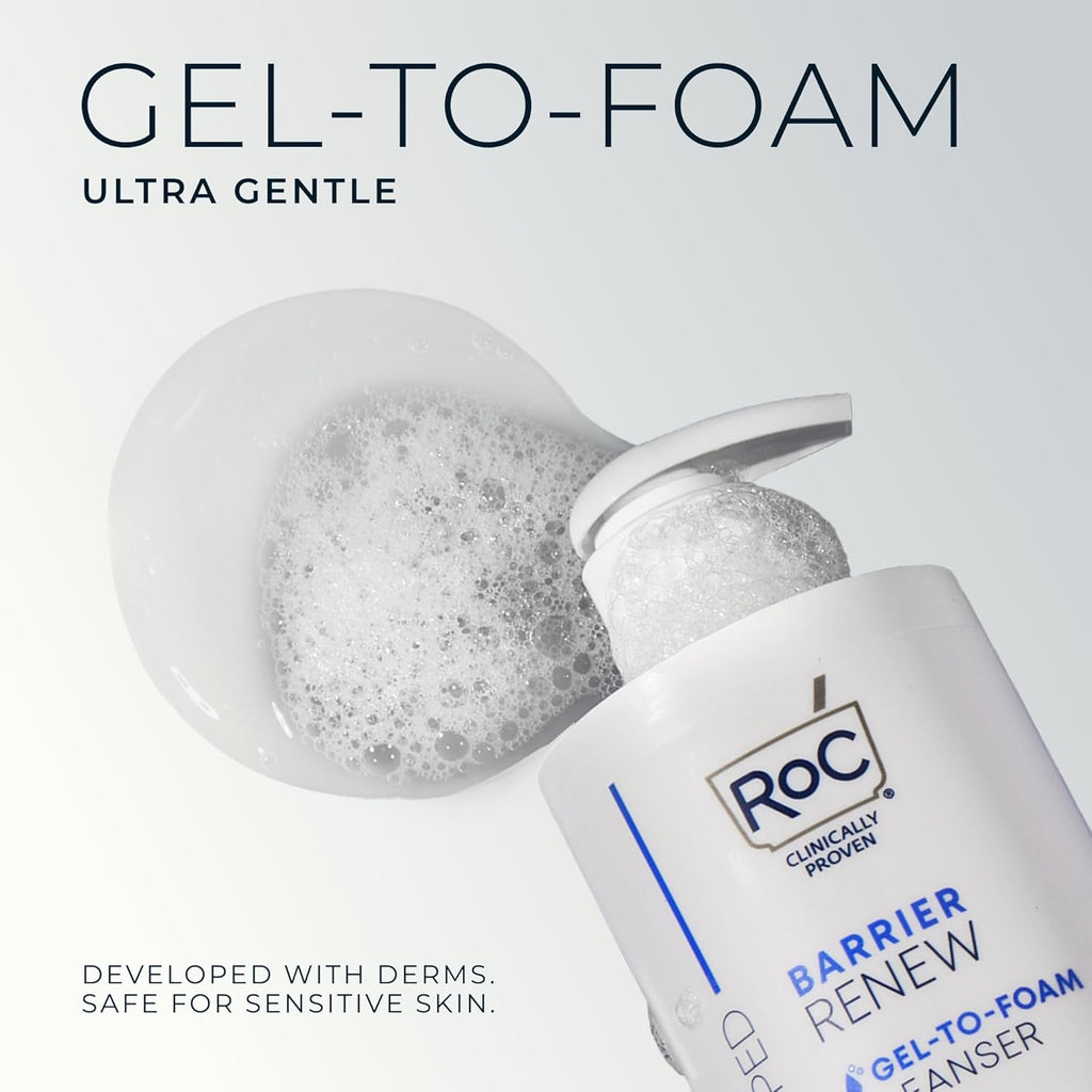 Barrier Renew Gel to Foam Non Drying Foaming Facial Cleanser to Hydrate Skin, Facial Cleanser for Sensitive Skin, 12 Ounces