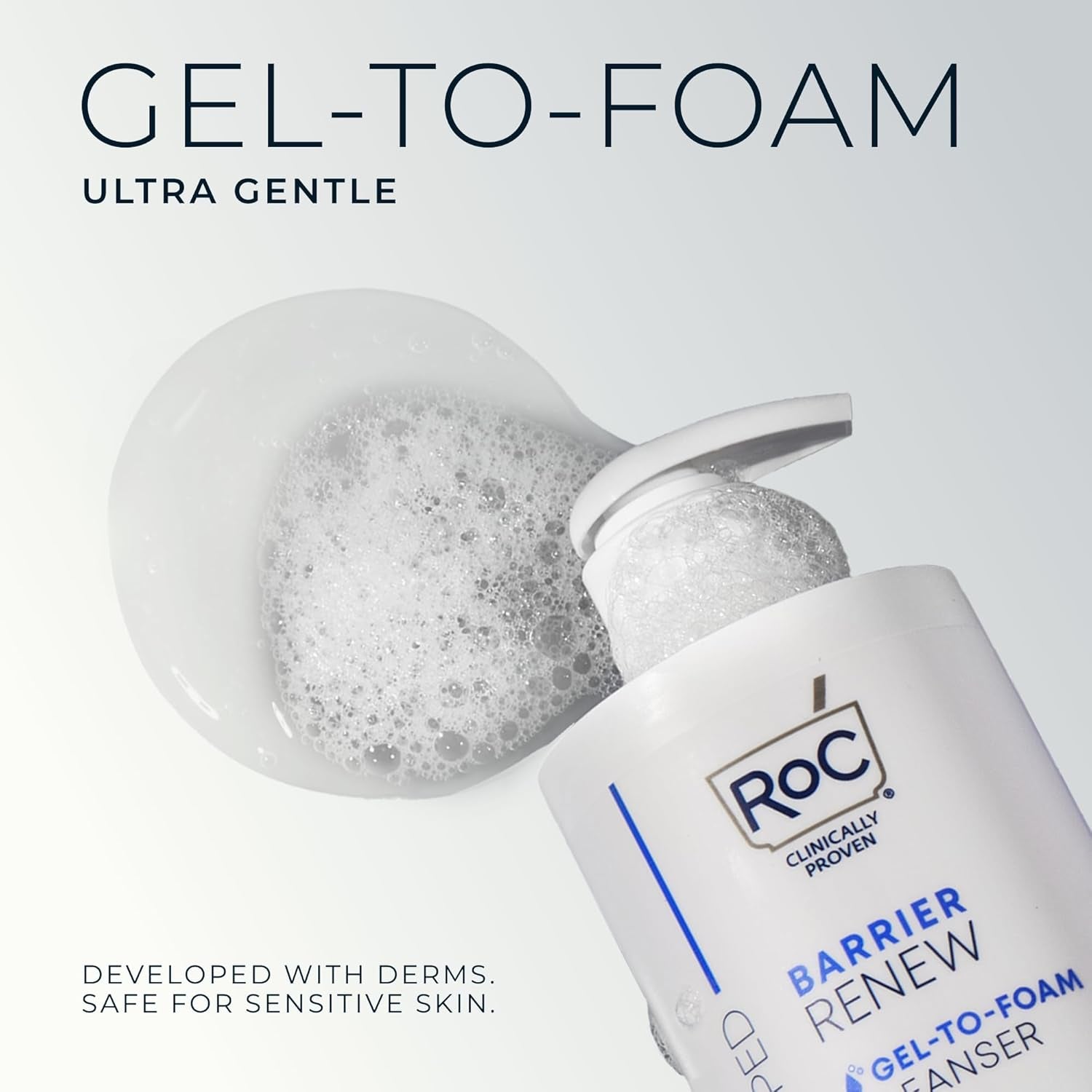 Barrier Renew Gel to Foam Non Drying Foaming Facial Cleanser to Hydrate Skin, Facial Cleanser for Sensitive Skin, 12 Ounces
