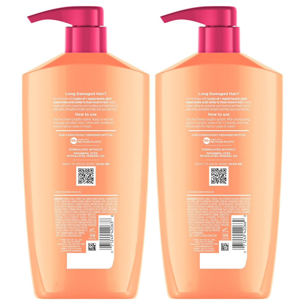 L'Oreal Paris Elvive Dream Lengths Shampoo and Conditioner Kit, Paraben Free, 1 Kit