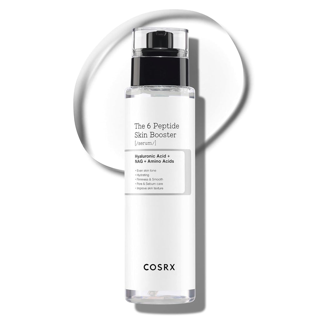 6X Peptide Collagen Skin Booster Toner Serum for Dull & Uneven Skin, Preps Skin with Copper Peptides, Ghk-Cu, Skin Renewal Boosting Facial Essence, Korean Skin Care, 5.07 Fl.Oz