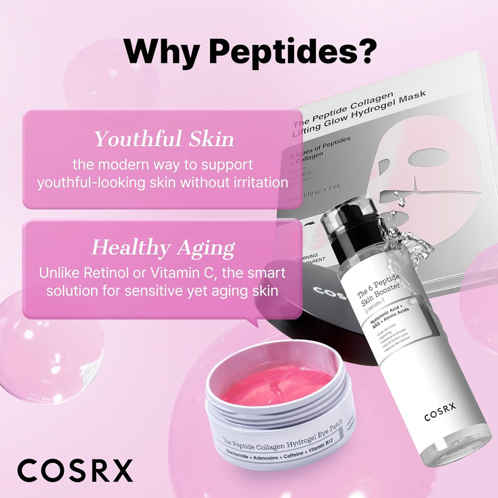 6X Peptide Collagen Skin Booster Toner Serum for Dull & Uneven Skin, Preps Skin with Copper Peptides, Ghk-Cu, Skin Renewal Boosting Facial Essence, Korean Skin Care, 5.07 Fl.Oz