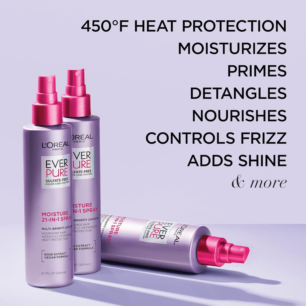 21-In-1 Leave in Conditioner Spray, Sulfate Free, Vegan, Everpure 6.8 Fl Oz