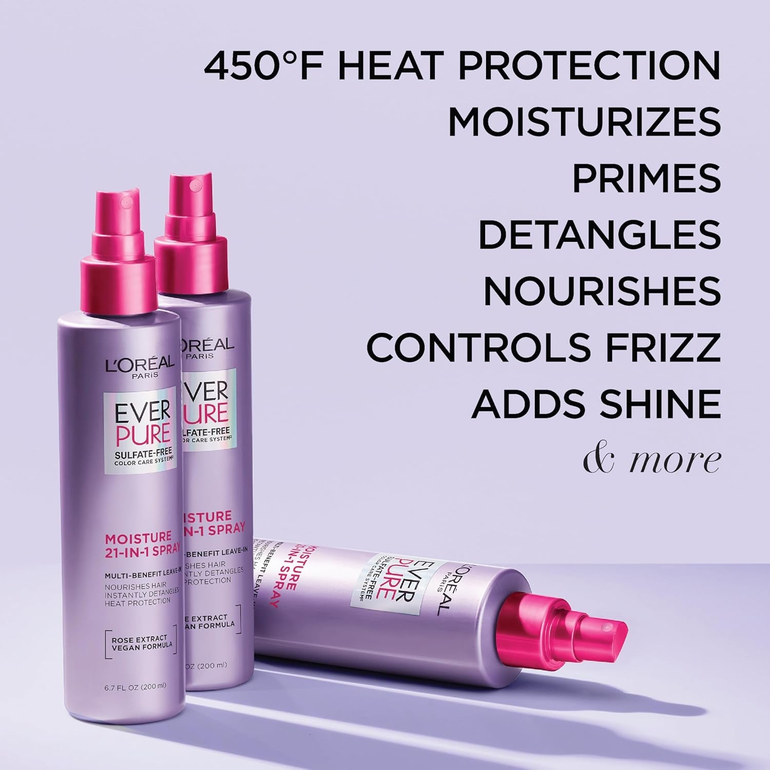 21-In-1 Leave in Conditioner Spray, Sulfate Free, Vegan, Everpure 6.8 Fl Oz