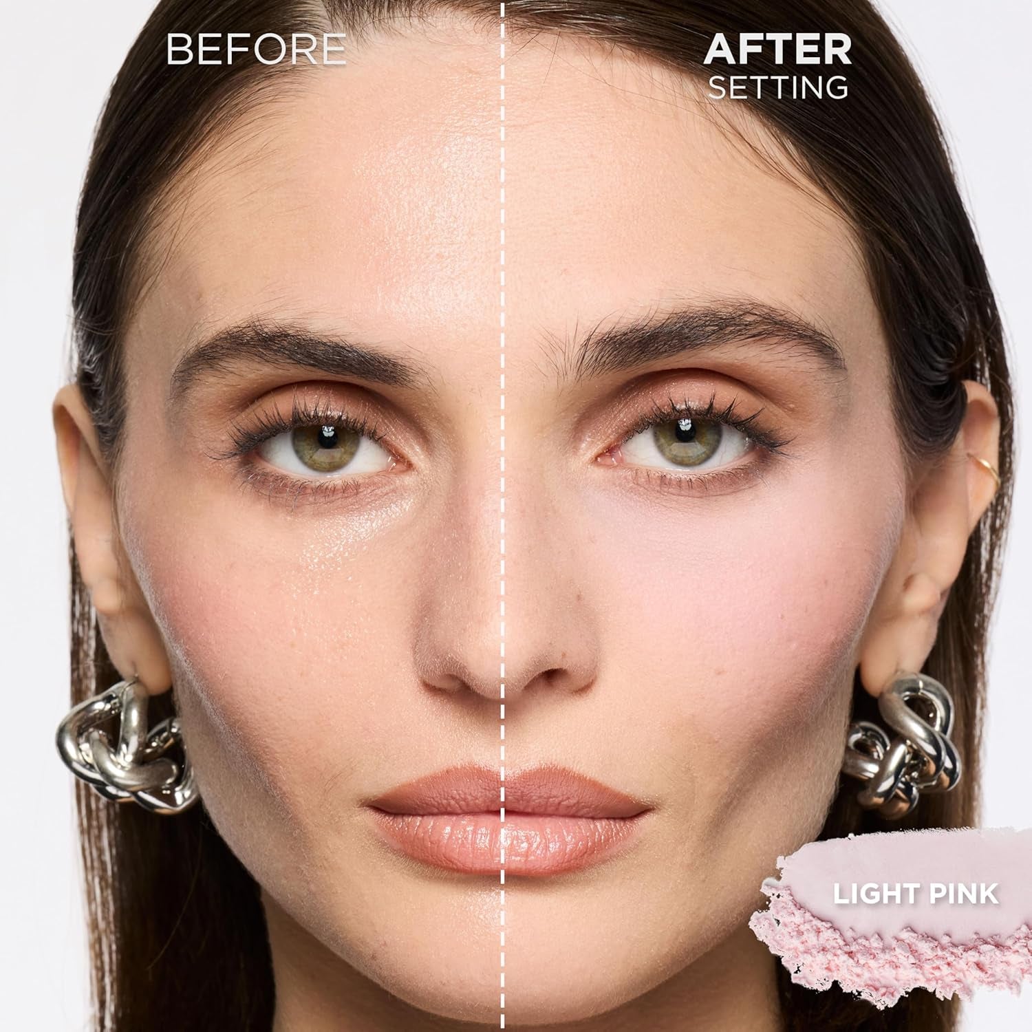 Infallible Blur-Fection Longwear Loose Setting Powder, Blurring Face Powder with up to 24Hrs of Wear, Brightening Light Pink, 1 Kit