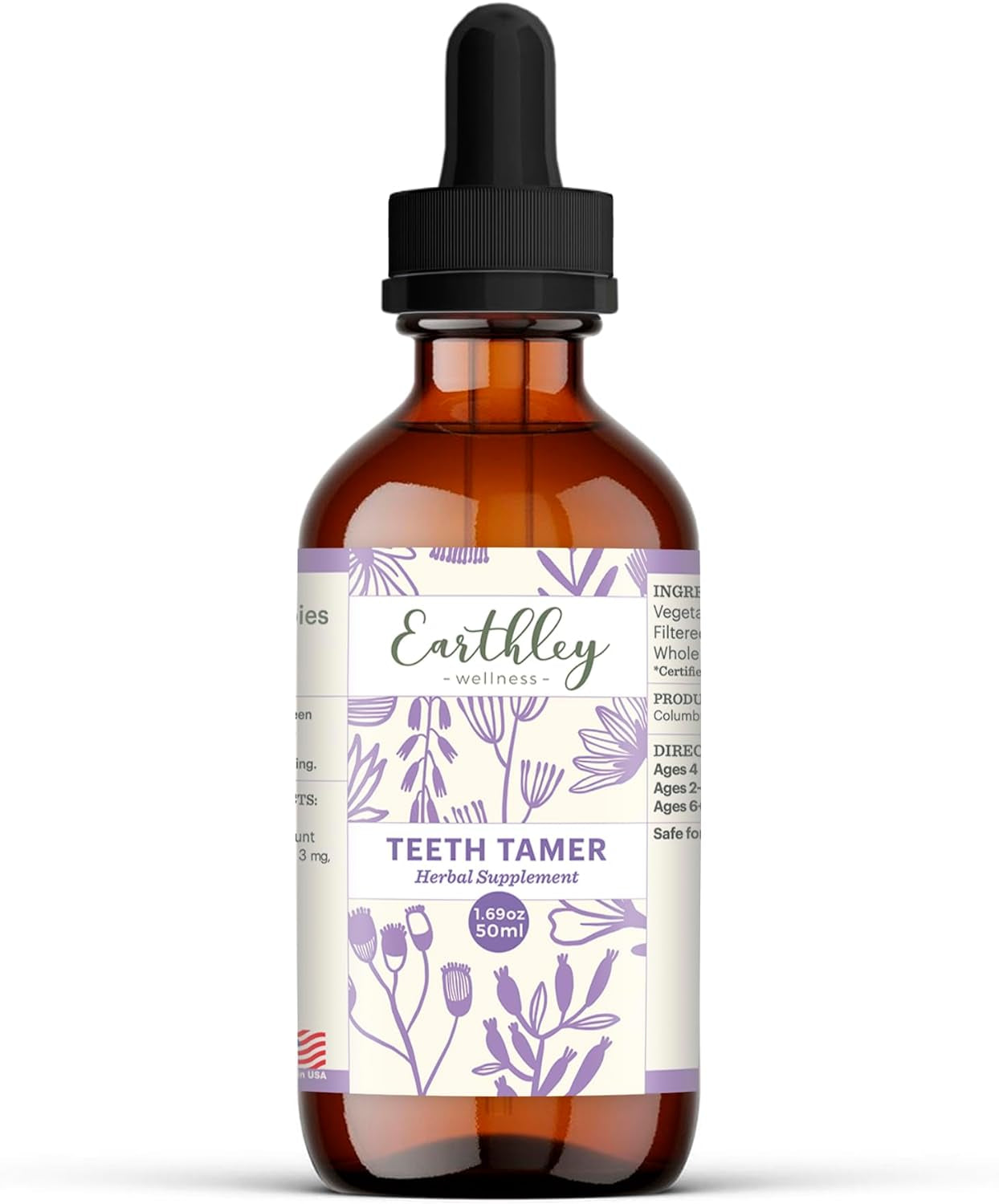 Teeth Tamer, Teething Relief for Babies & Kids, Soothes Drooling, Gum Discomfort & Irritability, Organic Herbal Formula, Essential Oil Free, Alcohol-Free & Sugar-Free (1.69 Oz)