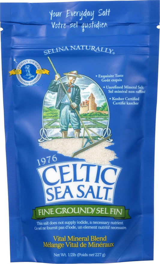 Celtic Sea Salt, Fine Ground Resealable Bag, 8 oz
