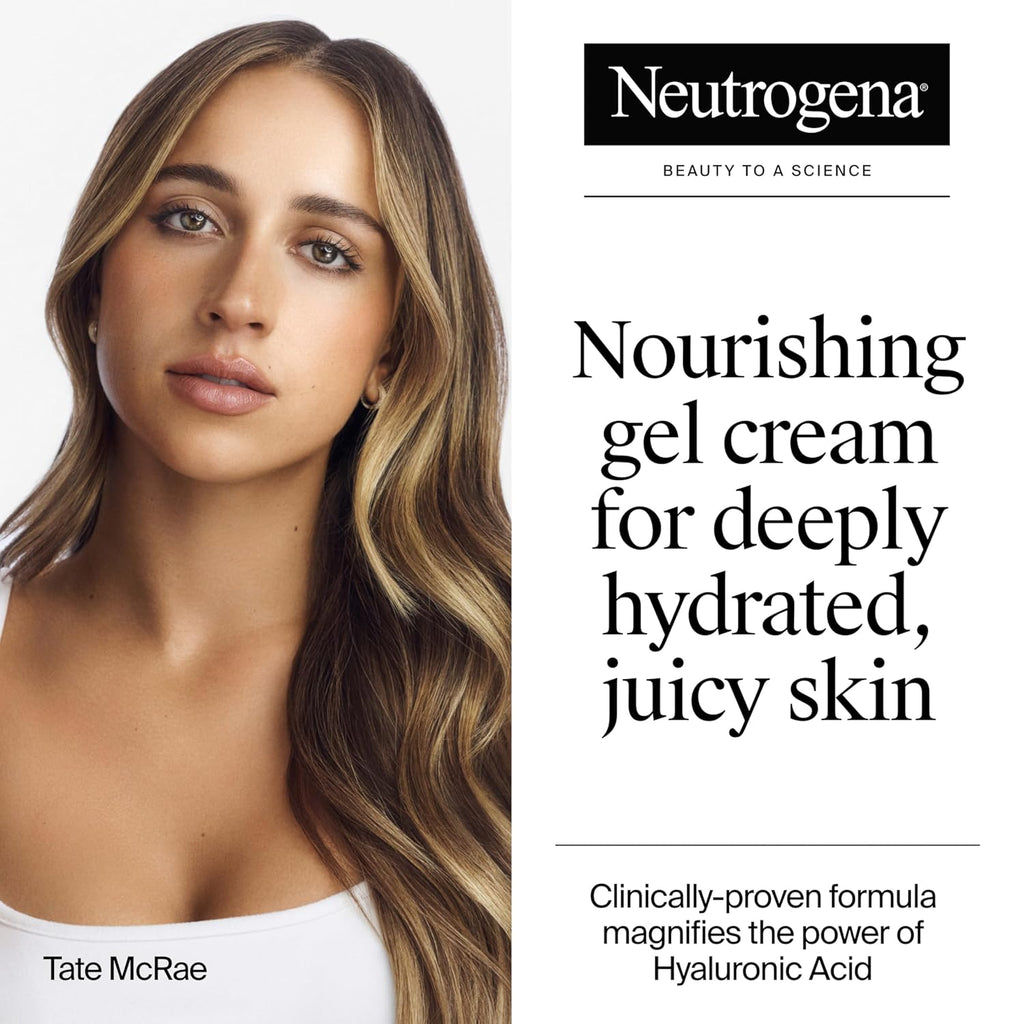 Neutrogena Hydro Boost Gel Cream, 48 Hr Hydration for Normal/Dry Skin, Fragrance Free, Face Moisturizer with Hyaluronic Acid, 1.7 Oz. & Trial Size Hydro Boost Hydrating Gel Cleanser, 0.5 Fl Oz