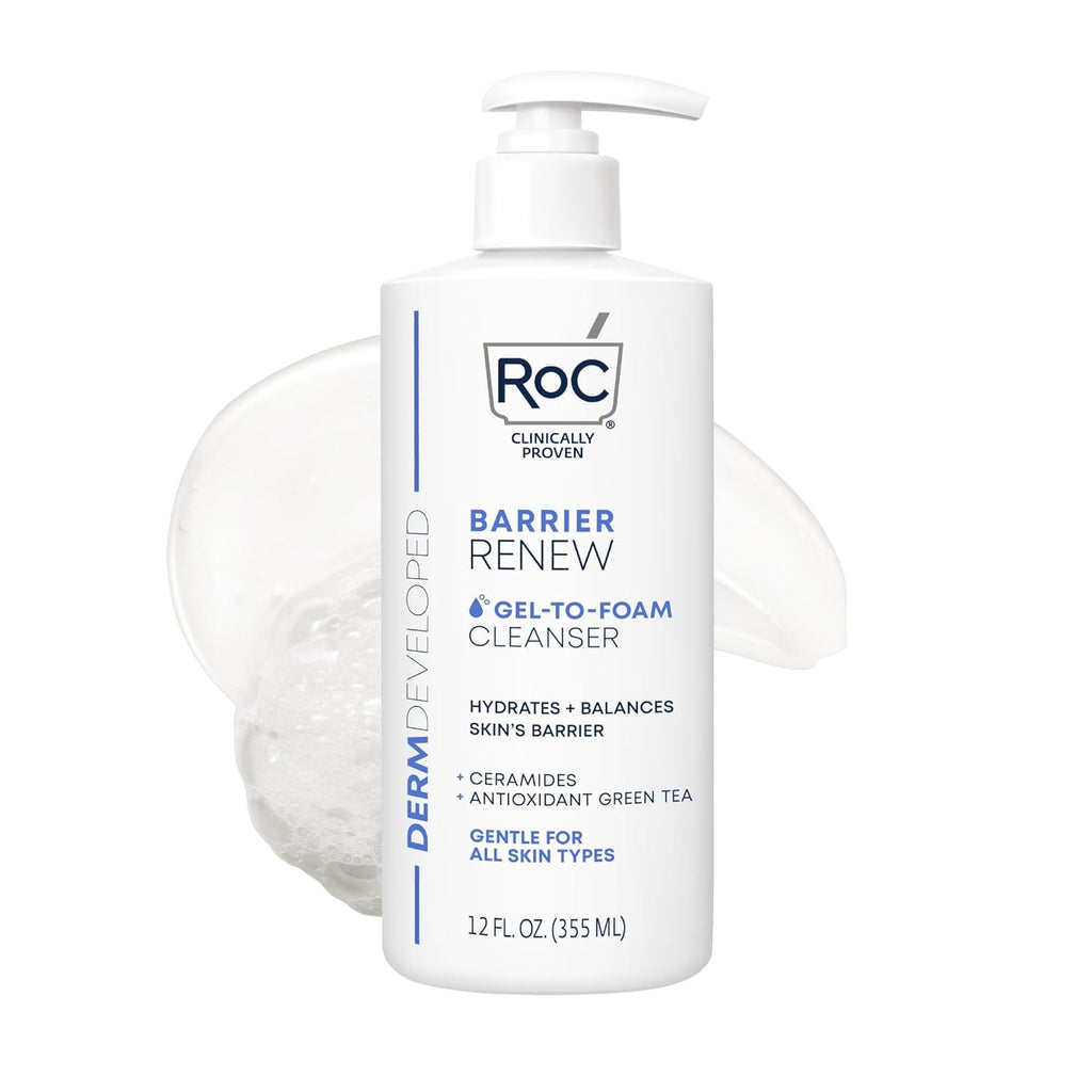 Barrier Renew Gel to Foam Non Drying Foaming Facial Cleanser to Hydrate Skin, Facial Cleanser for Sensitive Skin, 12 Ounces