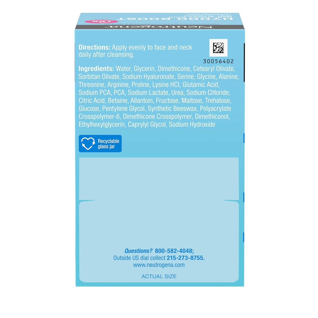 Neutrogena Hydro Boost Gel Cream, 48 Hr Hydration for Normal/Dry Skin, Fragrance Free, Face Moisturizer with Hyaluronic Acid, 1.7 Oz. & Trial Size Hydro Boost Hydrating Gel Cleanser, 0.5 Fl Oz