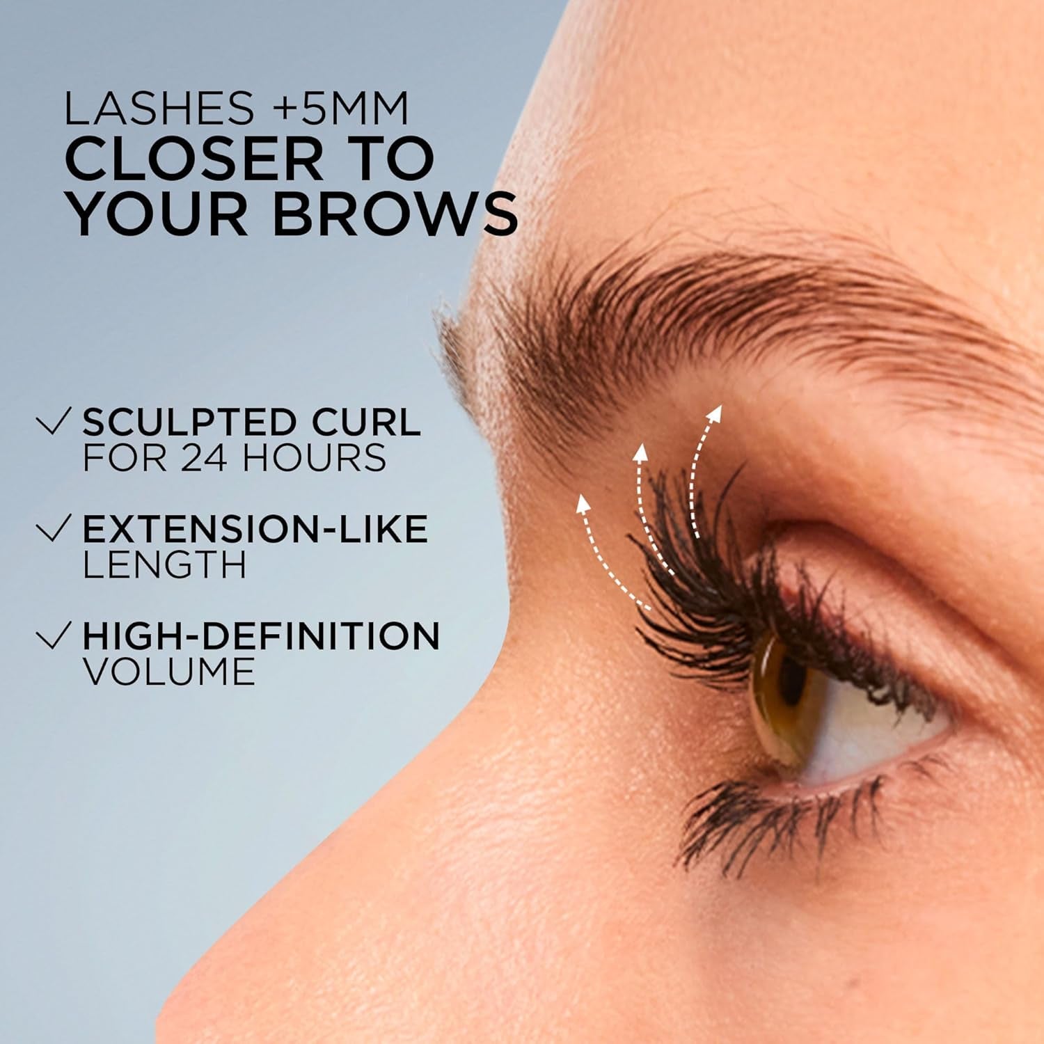 Extensionist Mascara, Lengthening, Volumizing, and Curling Formula for a Lash Extension Eye Makeup Look, Washable Blackest Black