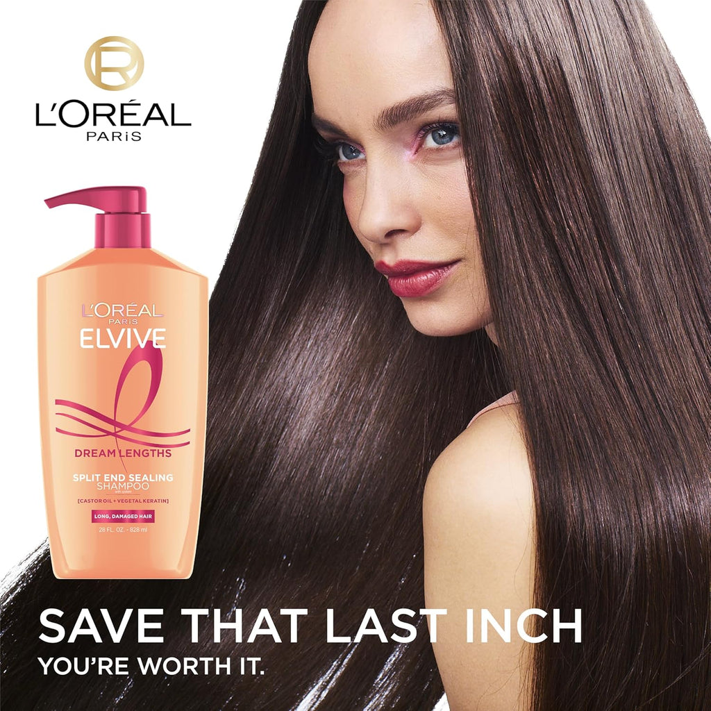 L'Oreal Paris Elvive Dream Lengths Shampoo and Conditioner Kit, Paraben Free, 1 Kit