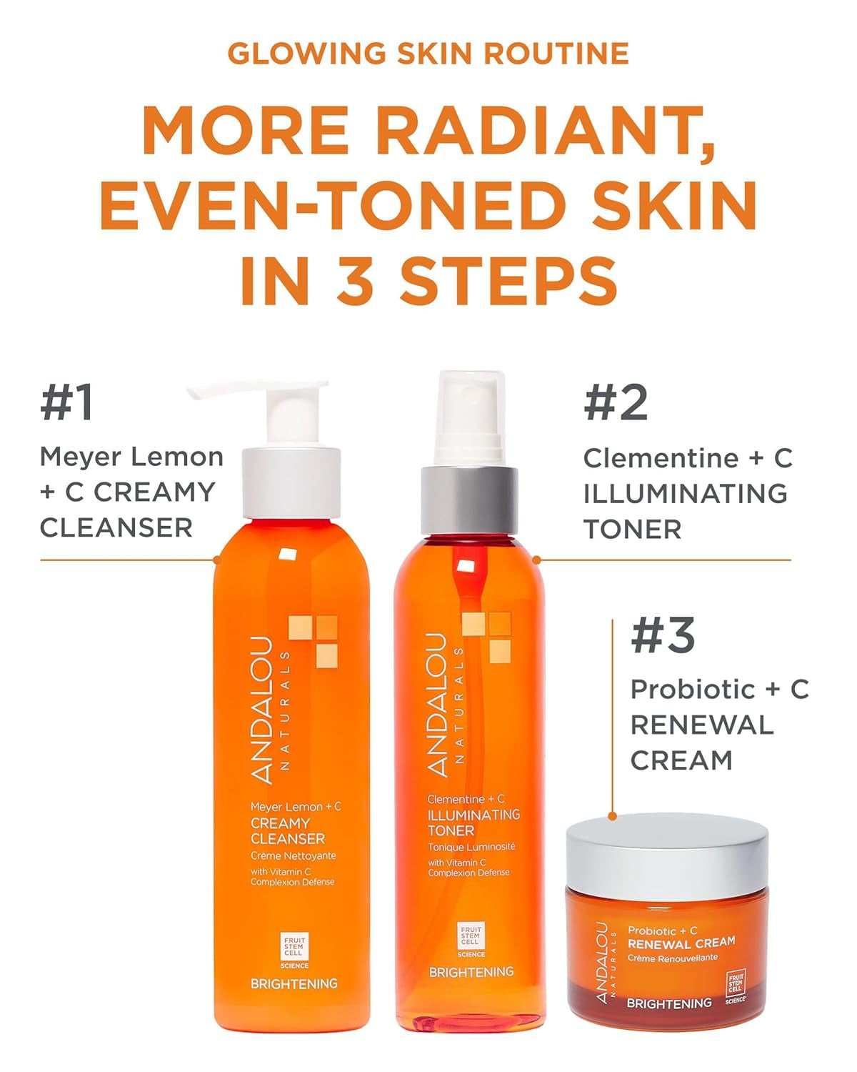 Illuminating Facial Toner Clementine + Vitamin C - Hydrating Face Mist Toner to Balance & Refresh Skin - with Fruit Stem Cell Complex plus Aloe Vera - 6 Fl Oz