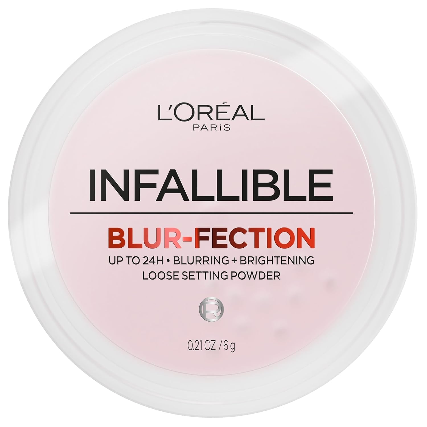 Infallible Blur-Fection Longwear Loose Setting Powder, Blurring Face Powder with up to 24Hrs of Wear, Brightening Light Pink, 1 Kit