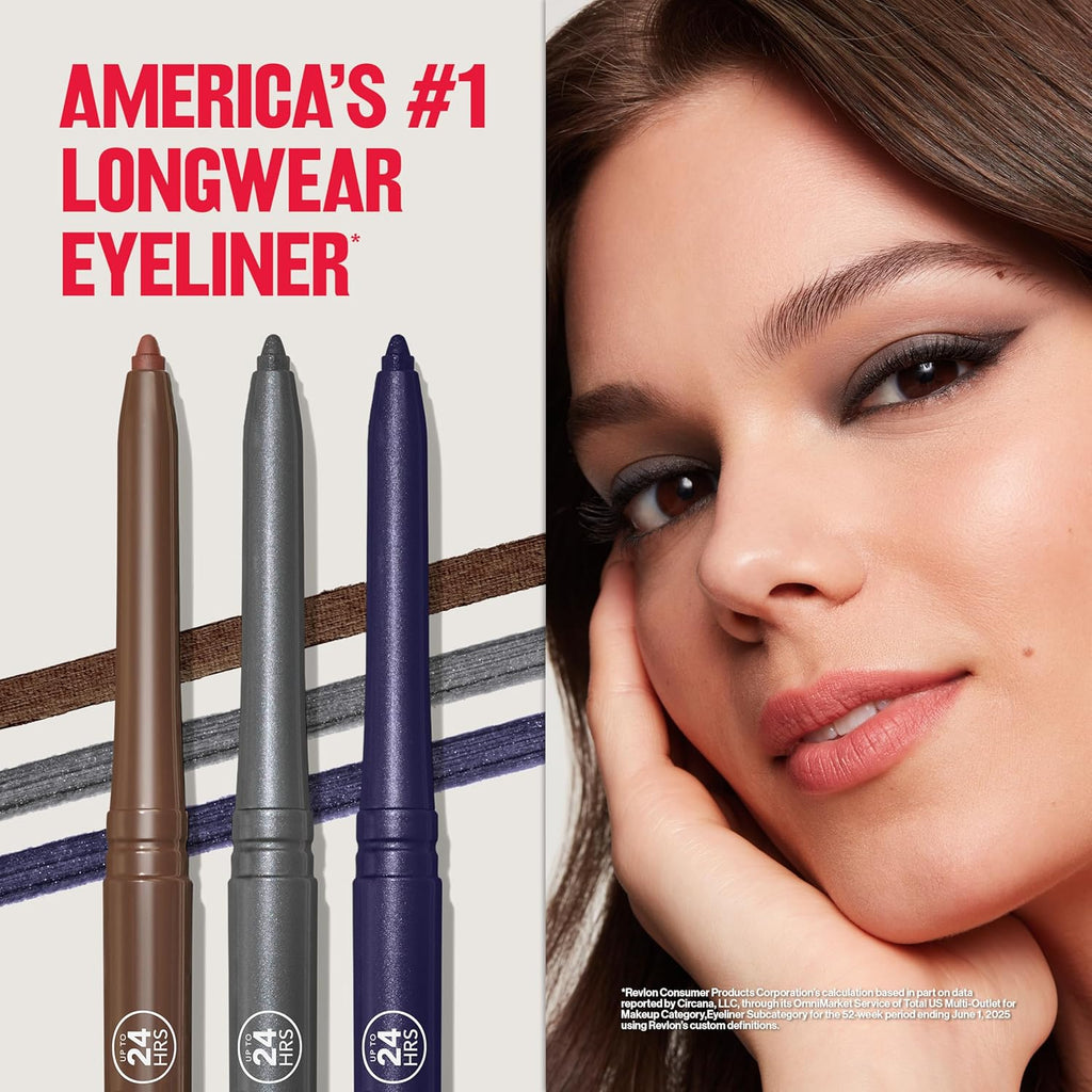 Colorstay Pencil Waterproof Eyeliner, Smudge-Proof, Eye Makeup with Built-In Sharpener, 202 Black Brown, 0.01 Oz