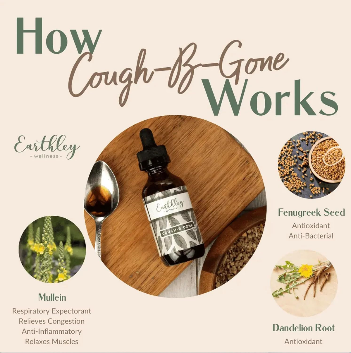 , Cough-B-Gone, Natural Herbal Formula, Cold and Cough Remedy, Removes Extra Mucus, Soothes Sore Throats, Promotes Lung Health, and Detoxification, Cough Be Gone (2Oz, Original)